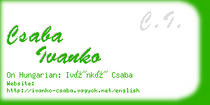 csaba ivanko business card